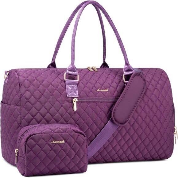 Duffle Bag with Shoe Compartment, Purple - Picture 1 of 6